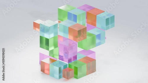 3D cubes animation seamless loop