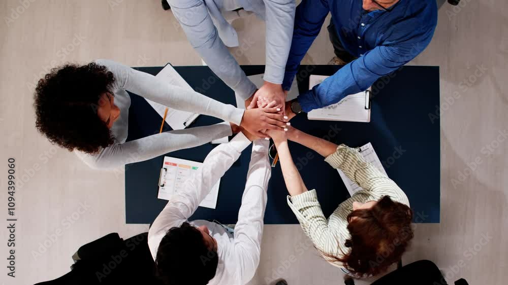 Professional Business Team Huddle And Hands