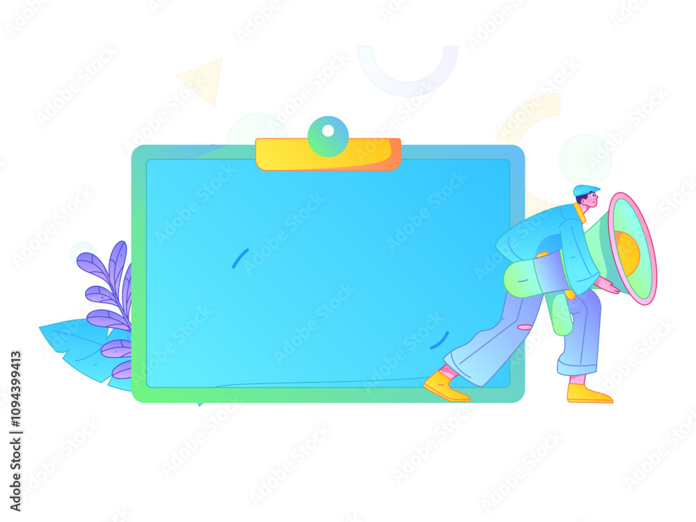 Notification announcement vector creative flat hand drawn illustration
Notification announcement vector creative flat hand drawn illustration