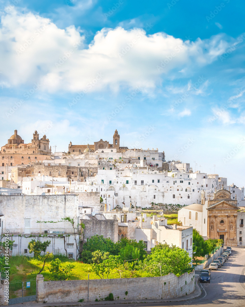 Fototapeta premium Ostuni white town skyline, Brindisi, Apulia, Italy.
