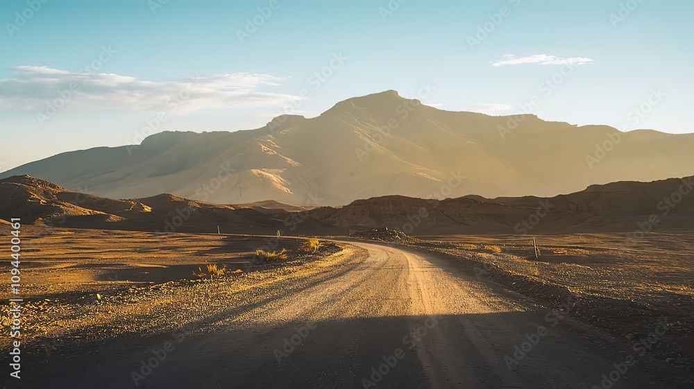 A road in the desert of Saudi Arabia. made with generative Ai A road in the desert of Saudi Arabia. made with generative Ai