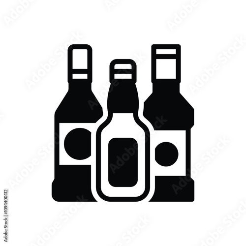Black solid icon for alcohol