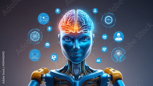 Wallpaper Mural illustration of artificial intelligence and internet systems Torontodigital.ca