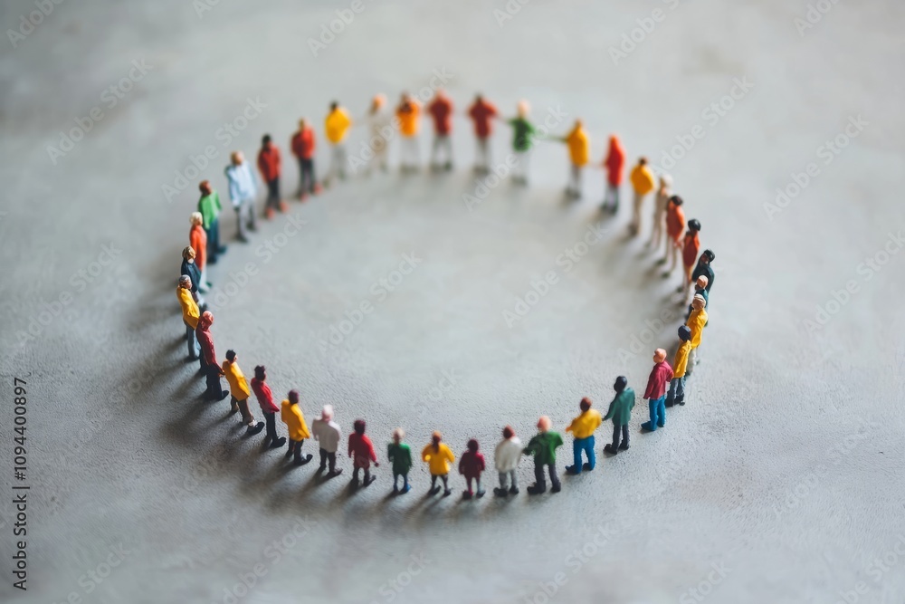 DEI, Diversity equity and inclusion concept. People figures in the circle. Team work, diverse culture DEI, Diversity equity and inclusion concept. People figures in the circle. Team work, diverse culture