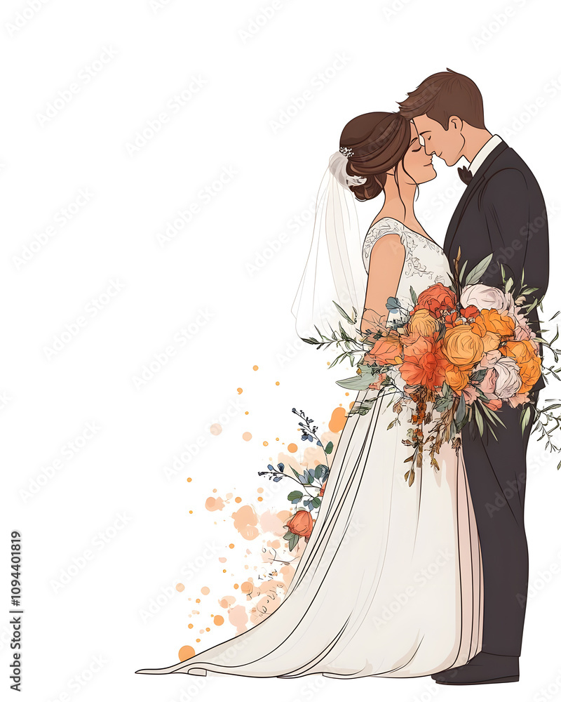 Wedding photos with a clean background for free space for text. For use with advertising banners for weddings or Valentine's Day. Wedding photos with a clean background for free space for text. For use with advertising banners for weddings or Valentine's Day.