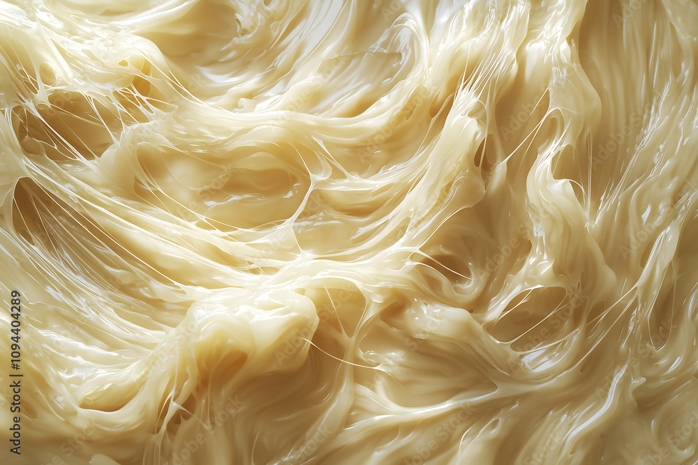 Creamy texture of melted cheese with flowing strands and glossy surface, evoking sense of indulgence and warmth. Perfect for food related themes Creamy texture of melted cheese with flowing strands and glossy surface, evoking sense of indulgence and warmth. Perfect for food related themes