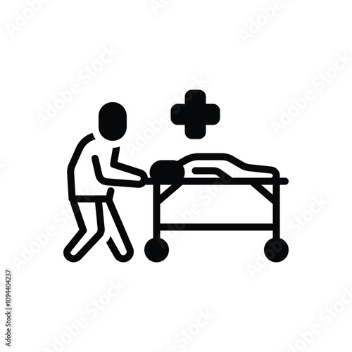 Foto Black solid icon for emergency