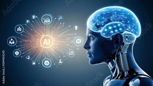 Wallpaper Mural illustration of artificial intelligence and internet systems Torontodigital.ca