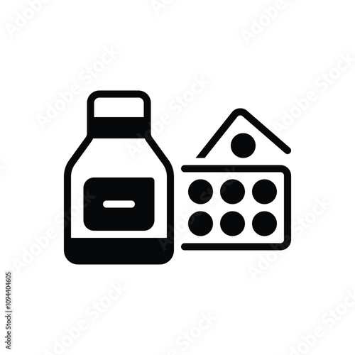 Black solid icon for medicine