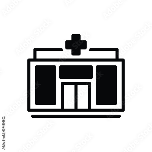 Black solid icon for pharmacy