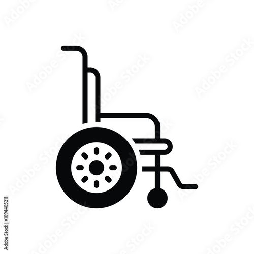 Black solid icon for wheel chair
