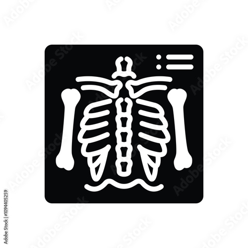 Black solid icon for x ray