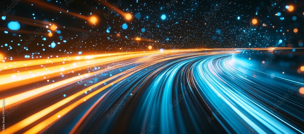 Blue and orange light speed, with the background of space stars, starry sky, time tunnel, black hole Blue and orange light speed, with the background of space stars, starry sky, time tunnel, black hole
