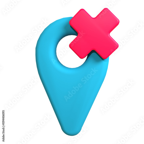 Location Not Found 3D Illustration