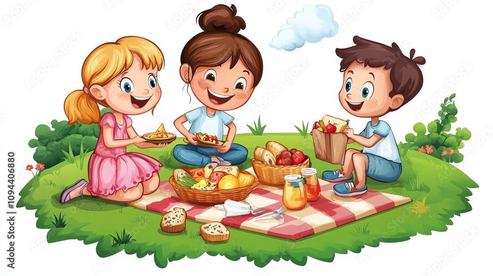a 2D cartoon illustration of friends having a barbecue in the backyard, cheerful and fun, white background--ar 16:9 a 2D cartoon illustration of friends having a barbecue in the backyard, cheerful and fun, white background--ar 16:9