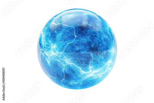 Blue Electric Ball on isolated background