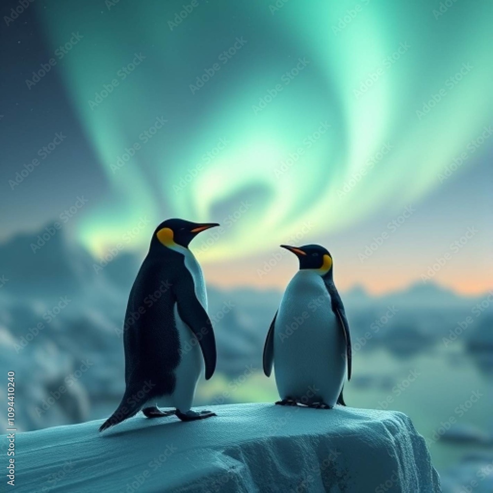 Fototapeta premium penguins on the beach