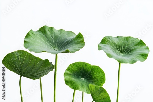 green plant leaf  isolated on white background