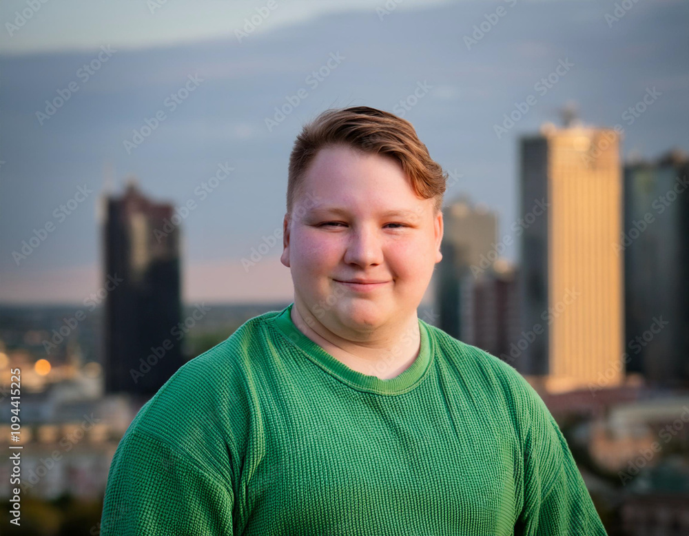 Urban Elegance: Portrait of a Modern Man in Vibrant Green Attire with a Stunning City Skyline Backdrop at Dusk, Exuding Confidence and Style in a Contemporary Lifestyle Setting Urban Elegance: Portrait of a Modern Man in Vibrant Green Attire with a Stunning City Skyline Backdrop at Dusk, Exuding Confidence and Style in a Contemporary Lifestyle Setting