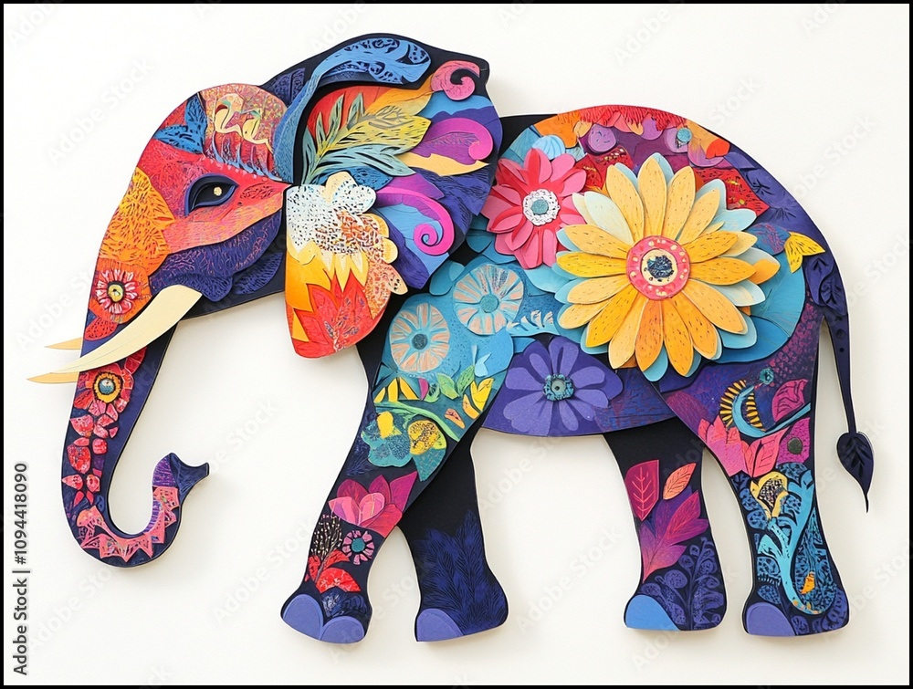 Obraz premium Vibrant Elephant Art