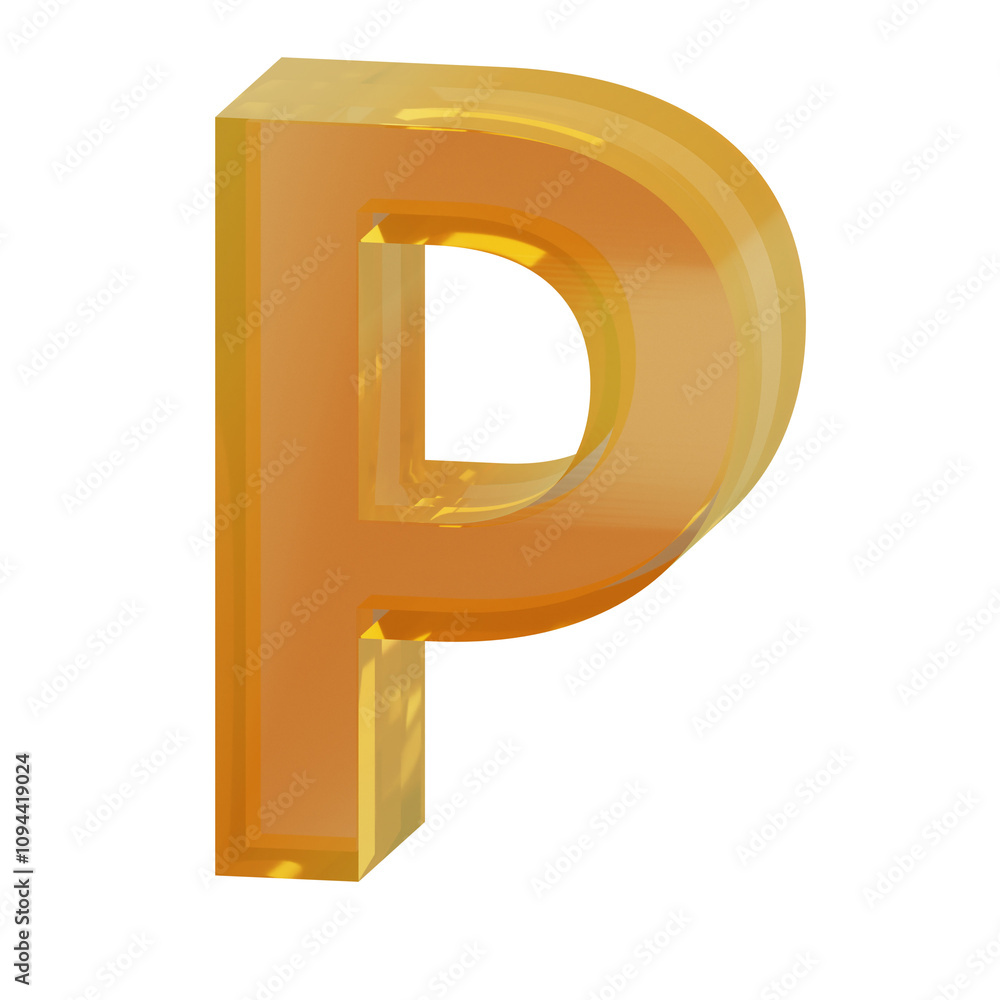 Alphabet P 3D Illustration 