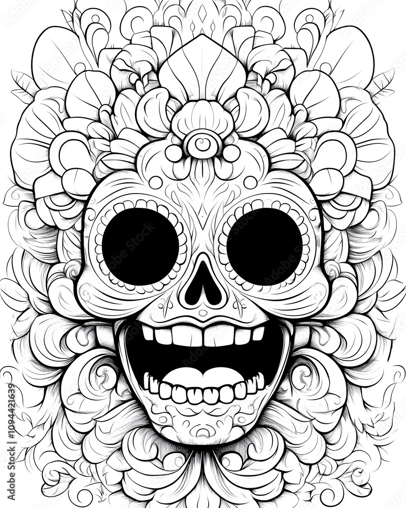 Fototapeta premium A skull with a smile on its face