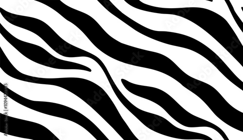 Flowing black and white wavy lines creating a sense of movement in an abstract pattern. Seamless pattern vector. Optical illusion background.