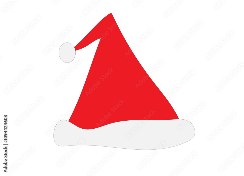 santa's hat with a triangle on a white background, santa's hat with a triangle on a white background,