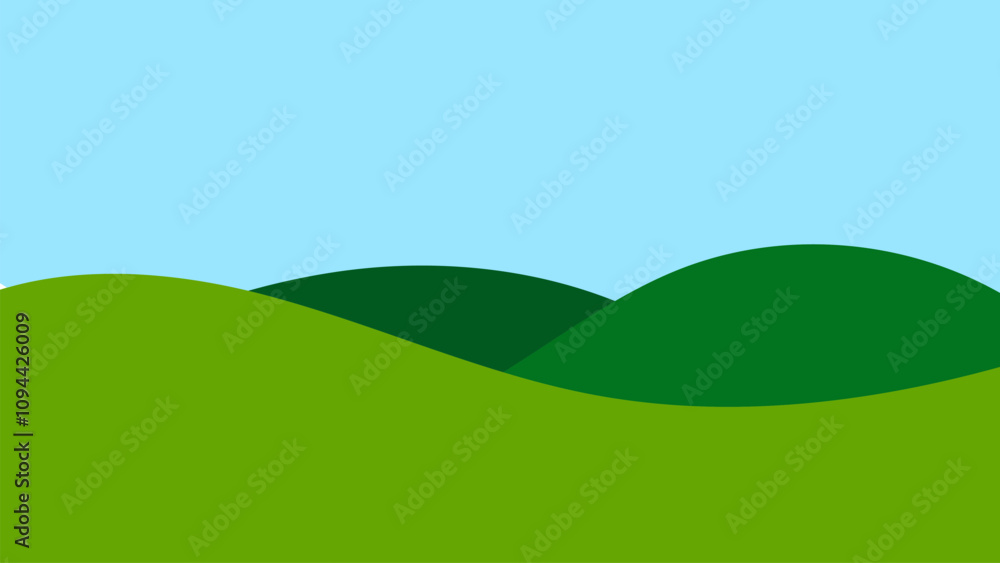 Obraz premium Simple green hill landscape, hills mountains, landscape nature outdoors
