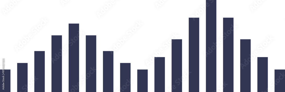 Bar graph representing data analysis and trends. Bar graph representing data analysis and trends.