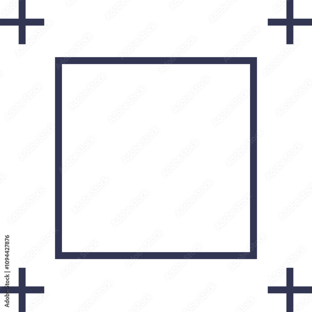 Minimalist HUD element with a central square and crosshair accents. Minimalist HUD element with a central square and crosshair accents.