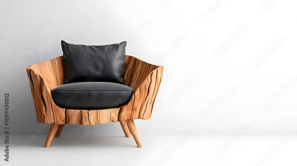 Charming Chair Styled from a Tree Stump: Unique and Functional Wooden Furniture for Your Home. Woodwork, Carpentry, Natural Concept Charming Chair Styled from a Tree Stump: Unique and Functional Wooden Furniture for Your Home. Woodwork, Carpentry, Natural Concept