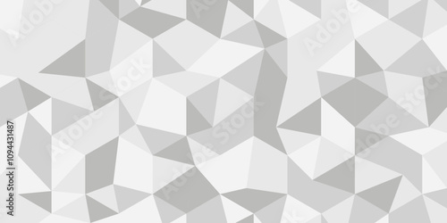 Seamless geometric pattern square shapes low polygon backdrop background. Abstract geometric wall tile and metal cube background triangle wallpaper. Gray and white polygonal background.