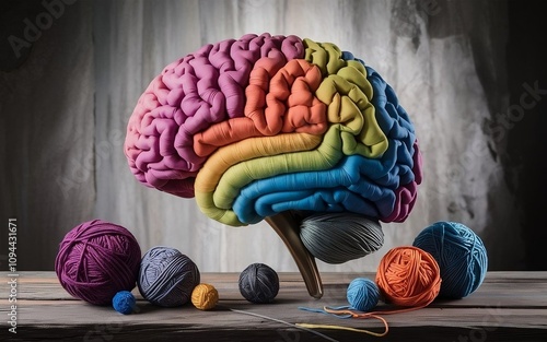Image showcasing the human brain from an upward perspective, bathed in a symphony of shining colors and light