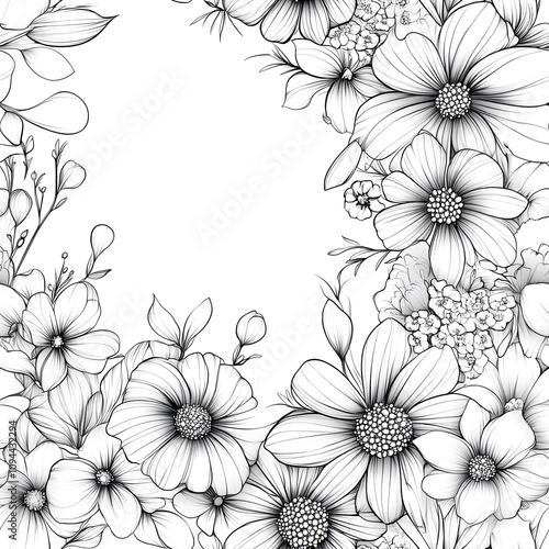 Floral flowers and beautiful colorful leaves wallpaper seamless pattern for interior decoration or background.