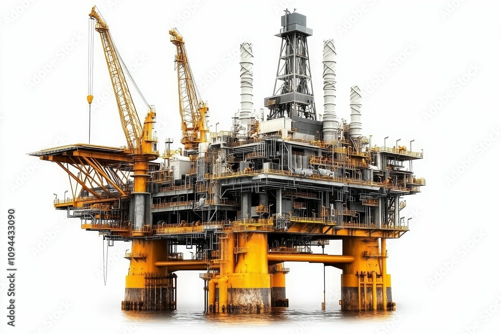 Offshore oil platform, complex structure, ocean. Offshore oil platform, complex structure, ocean.