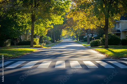 Suburban neighborhood zebra crossing