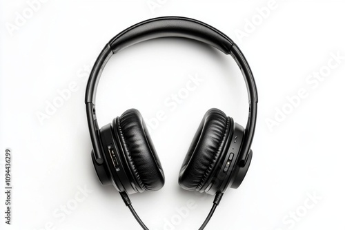 headphones in black color isolated on white background