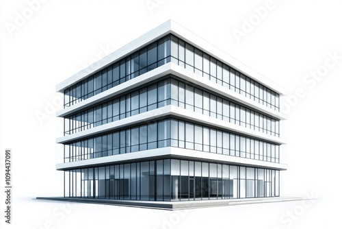 modern building isolated on white background