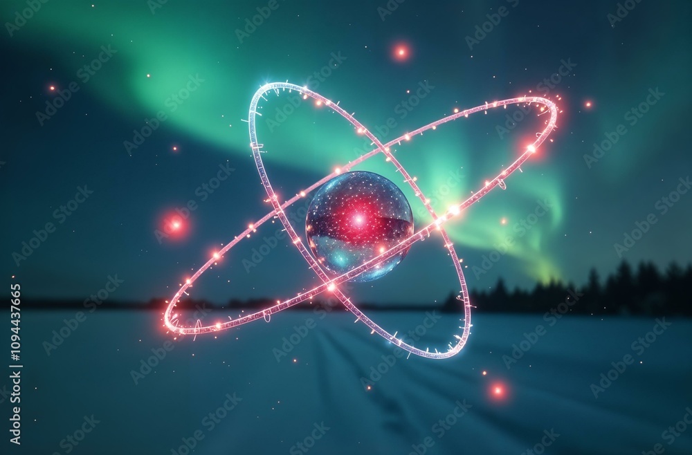 the structure of an atom, a nucleus with an electron the structure of an atom, a nucleus with an electron
