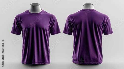 Purple Casual Tee Mockup. Generative AI photo