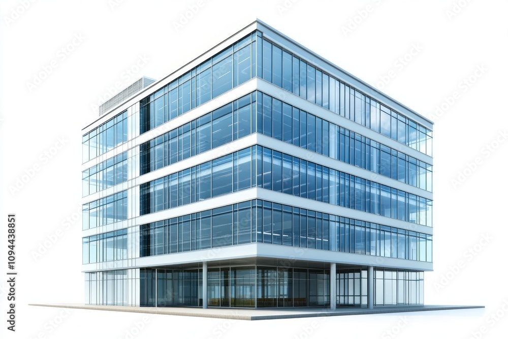 modern office building in the city on white modern office building in the city on white