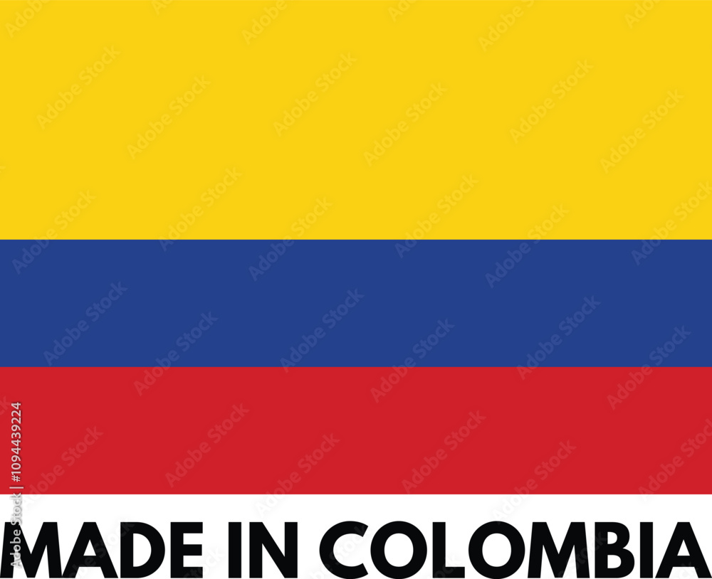 Made in Colombia isolated on white background . Colombia product badge icon . Vector illustration Made in Colombia isolated on white background . Colombia product badge icon . Vector illustration