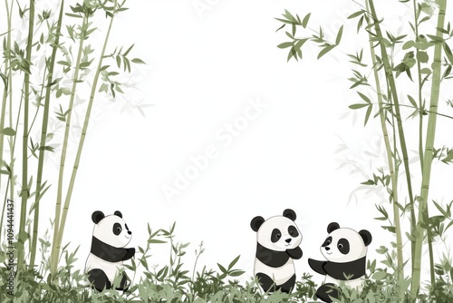 panda on bamboo background