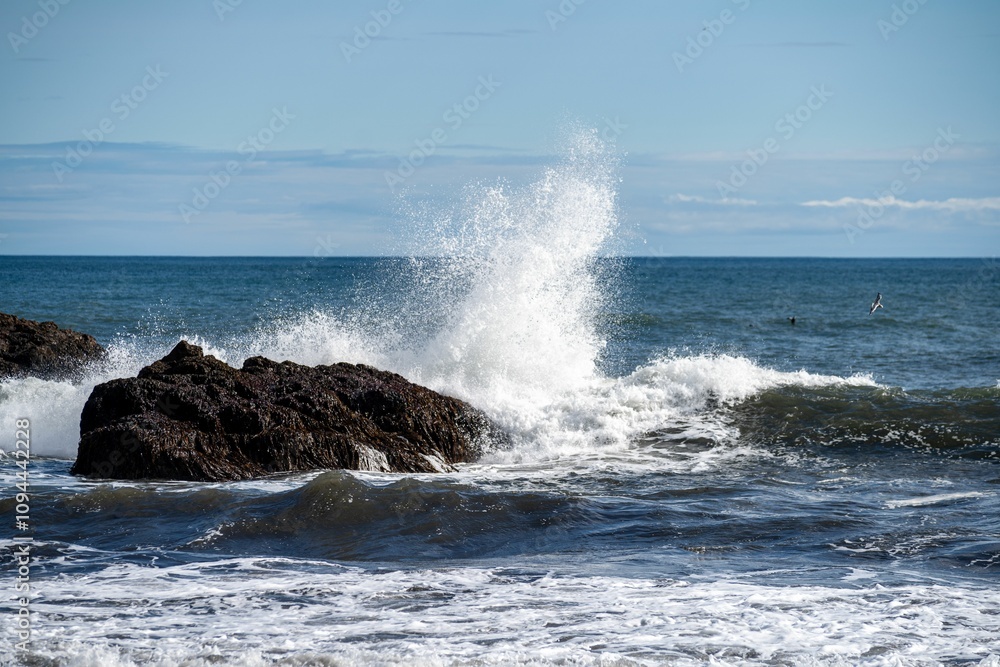 Waves crashing on rocky shore Waves crashing on rocky shore