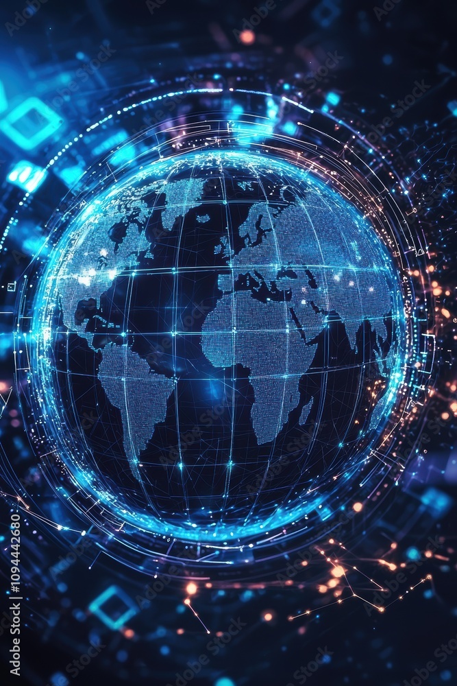 Obraz premium Secure Digital World Concept Emphasizing Cybersecurity and Protected Data Channels
