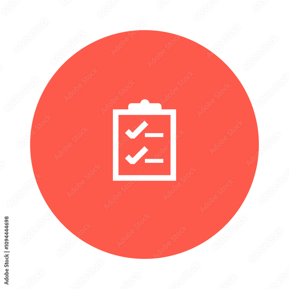 Icon of a checklist on a clipboard, symbolizing task completion and organization. Icon of a checklist on a clipboard, symbolizing task completion and organization.