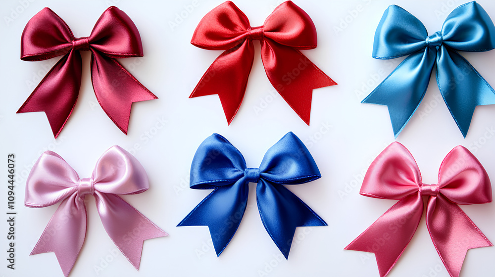 ribbon bows on a white background ribbon bows on a white background