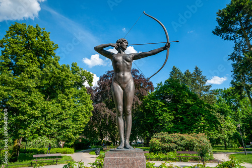 Archer, sculpture in the park of Jan Kochanowski. Bydgoszcz, Kuyavian-Pomeranian Voivodeship, Poland photo