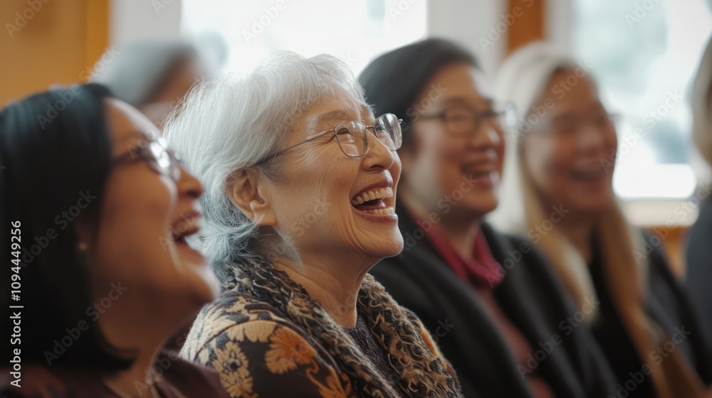 Senior diversity group in Toronto, Canada, sharing laughter and culture at a community gathering Senior diversity group in Toronto, Canada, sharing laughter and culture at a community gathering